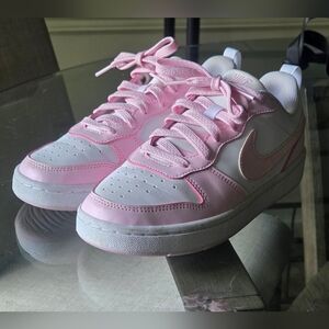 Nike Court Borough Low White/Pink DV5456-105 VGC, Youth 5